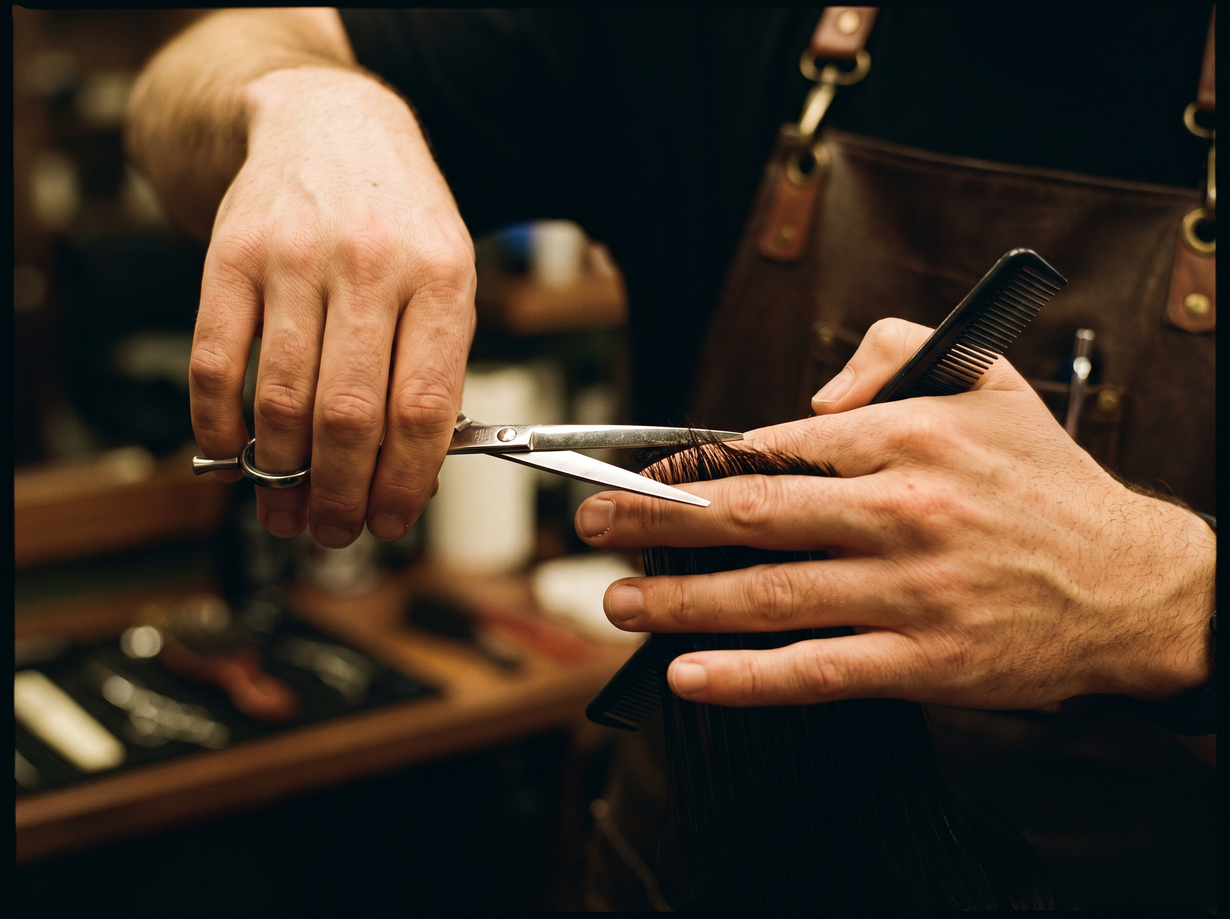 Illustrative barber scissor-work image